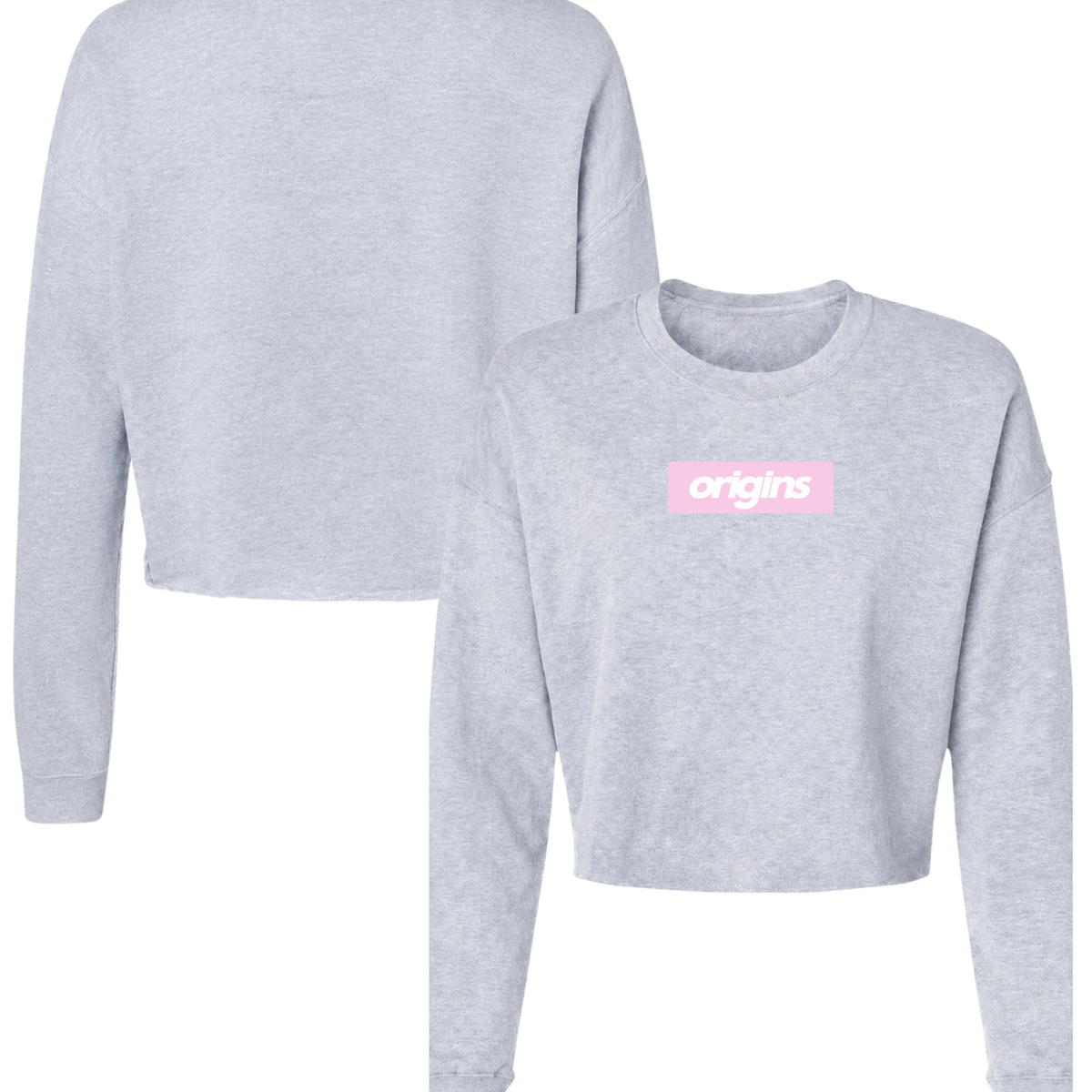 Origins Pink Box Cropped Crewneck