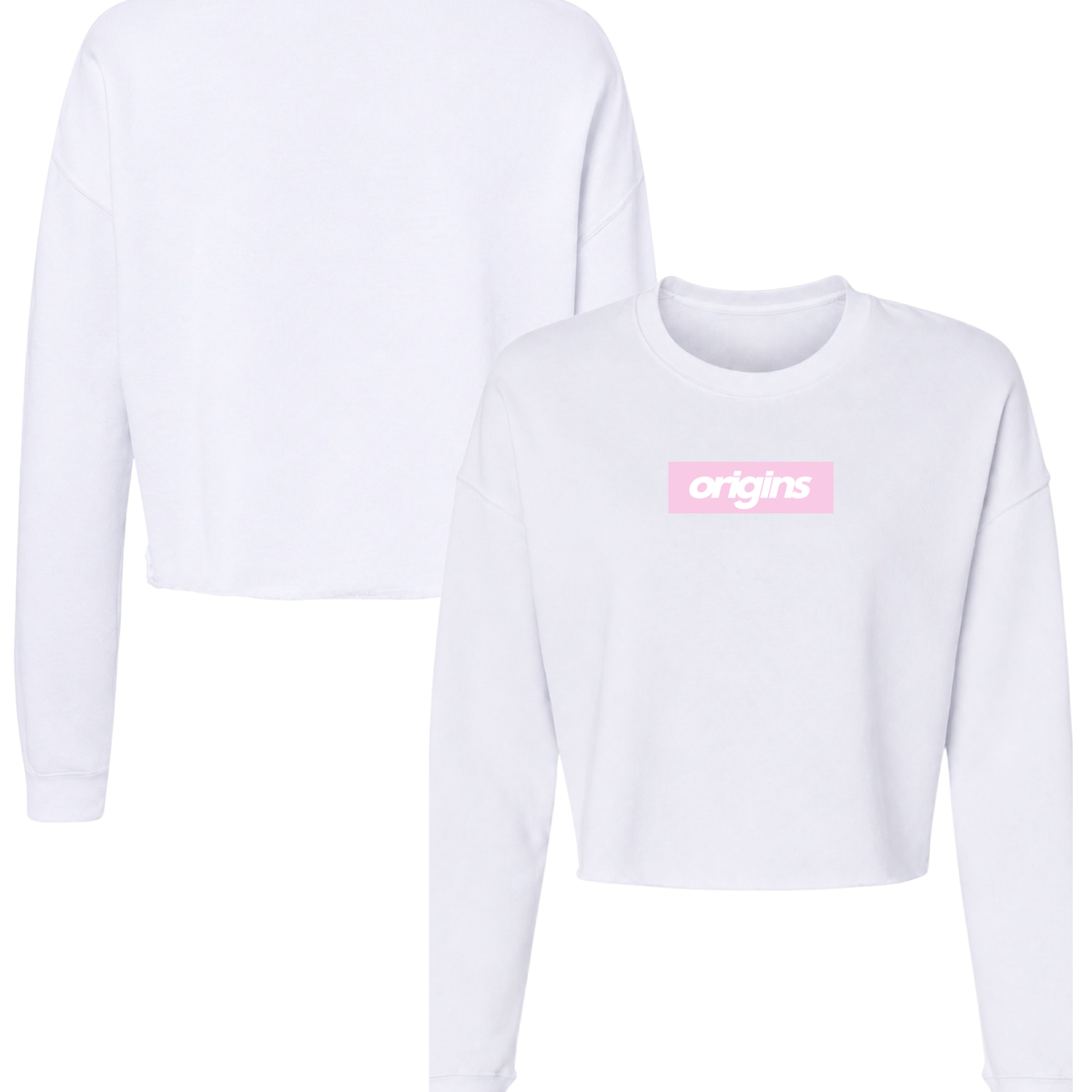 Origins Pink Box Cropped Crewneck