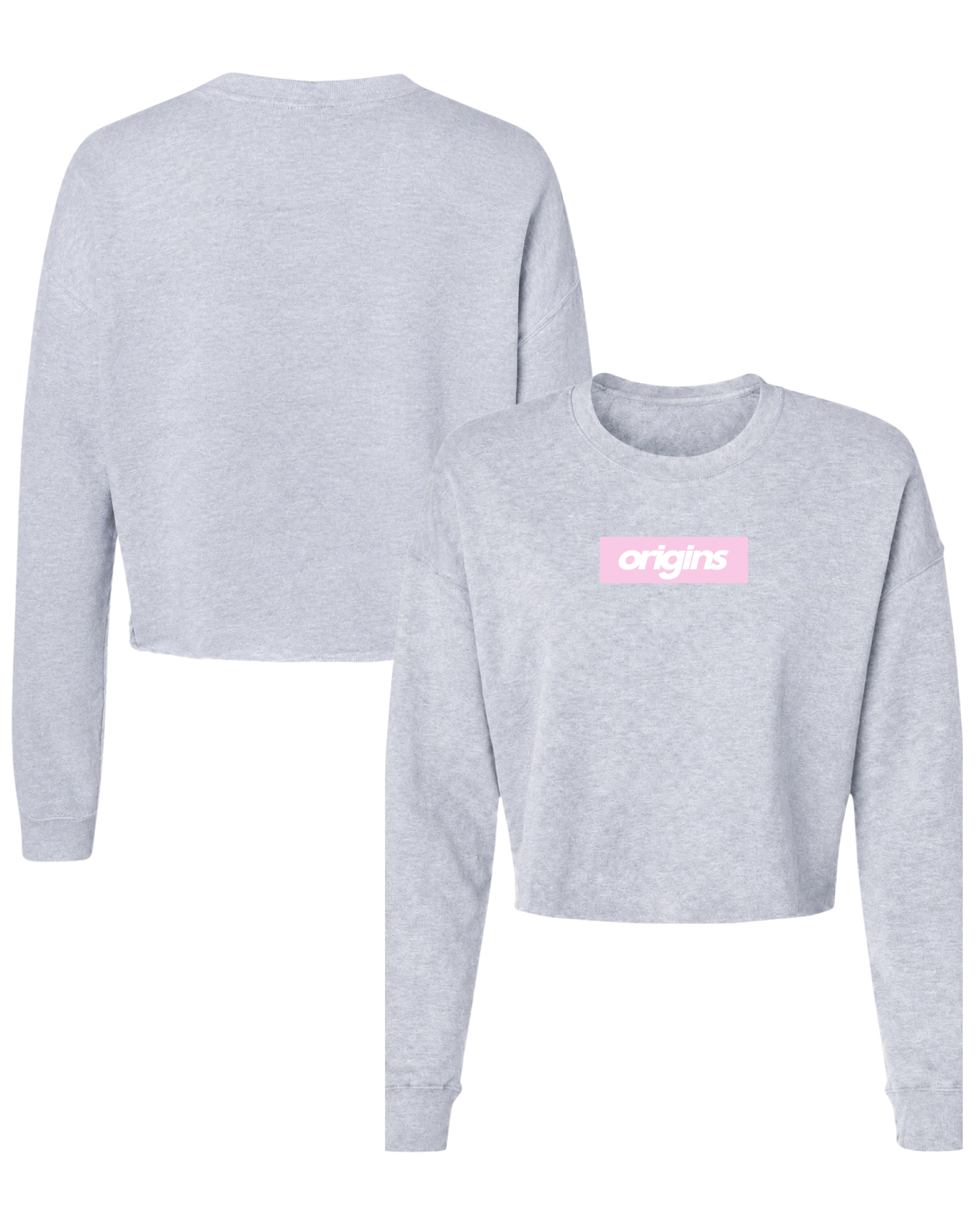 Origins Pink Box Cropped Crewneck